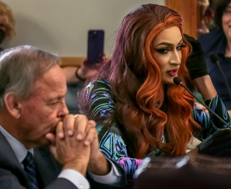 Anti-drag bill passes Arkansas Senate committee, opponents rally outside Capitol