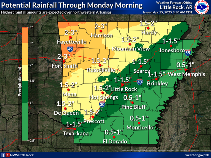 Easter Sunday could be a wet one, says National Weather Service