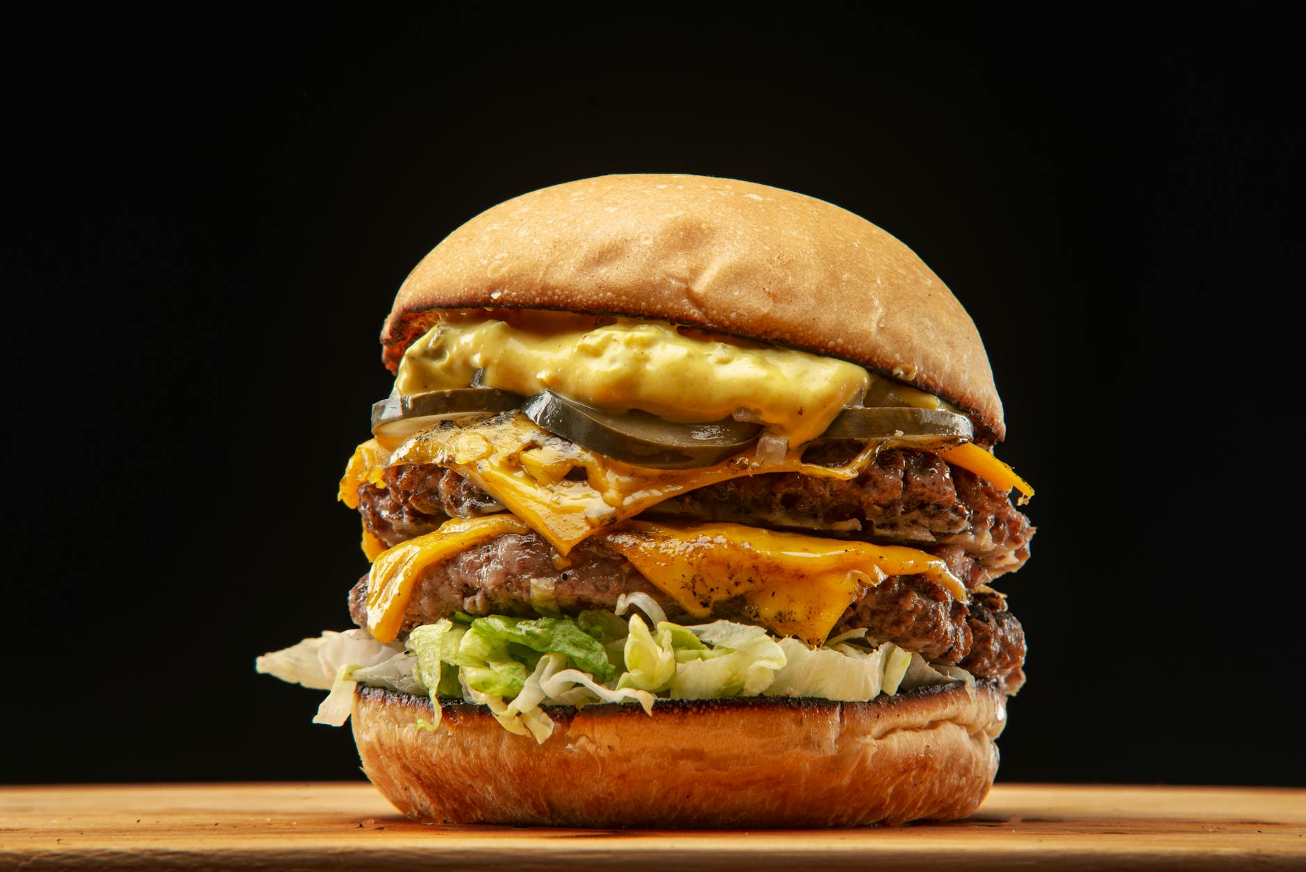 close up shot of a burger